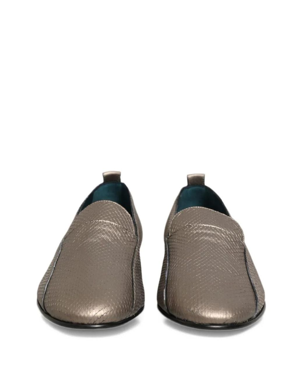 Dolce & Gabbana White Snakeskin-Effect Leather Loafers for men