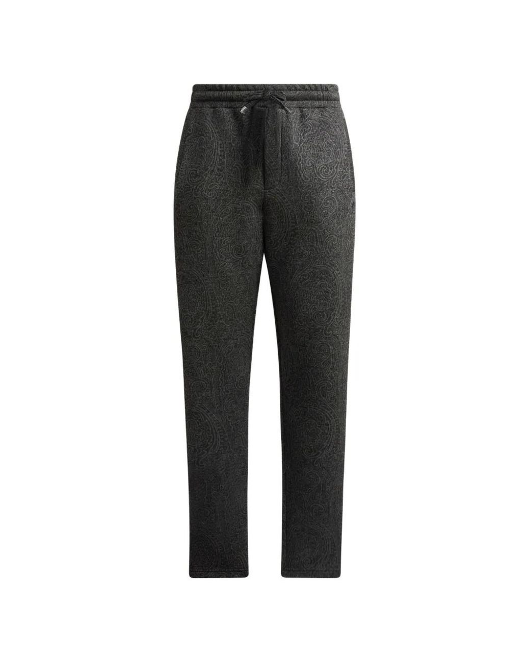 Etro Black Arnica-Motif Jacquard Track Pants for men