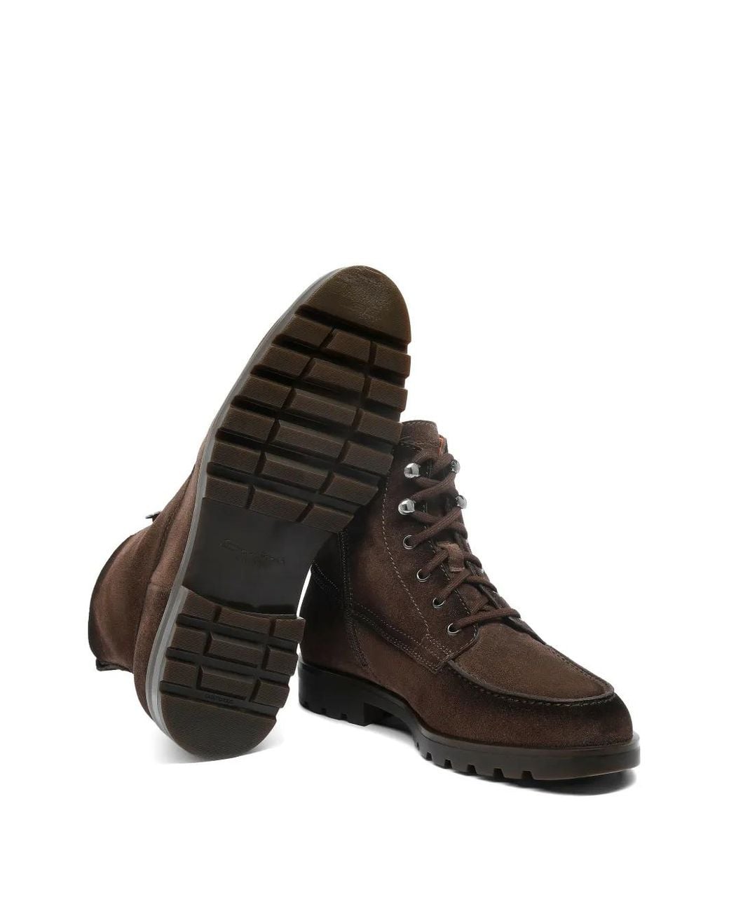 Santoni Brown Suede Ankle Boots for men