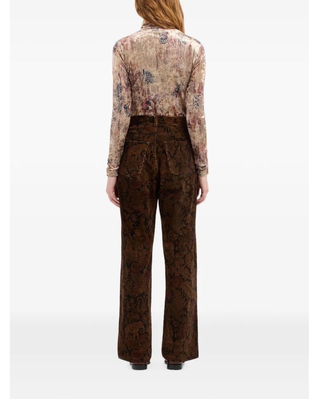 Pierre Louis Mascia Brown Gridox Straight-Leg Trousers