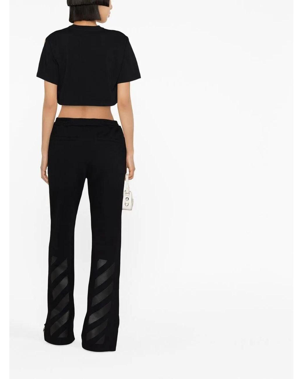 Off-White c/o Virgil Abloh Black Diag-Print Cotton Track Pants