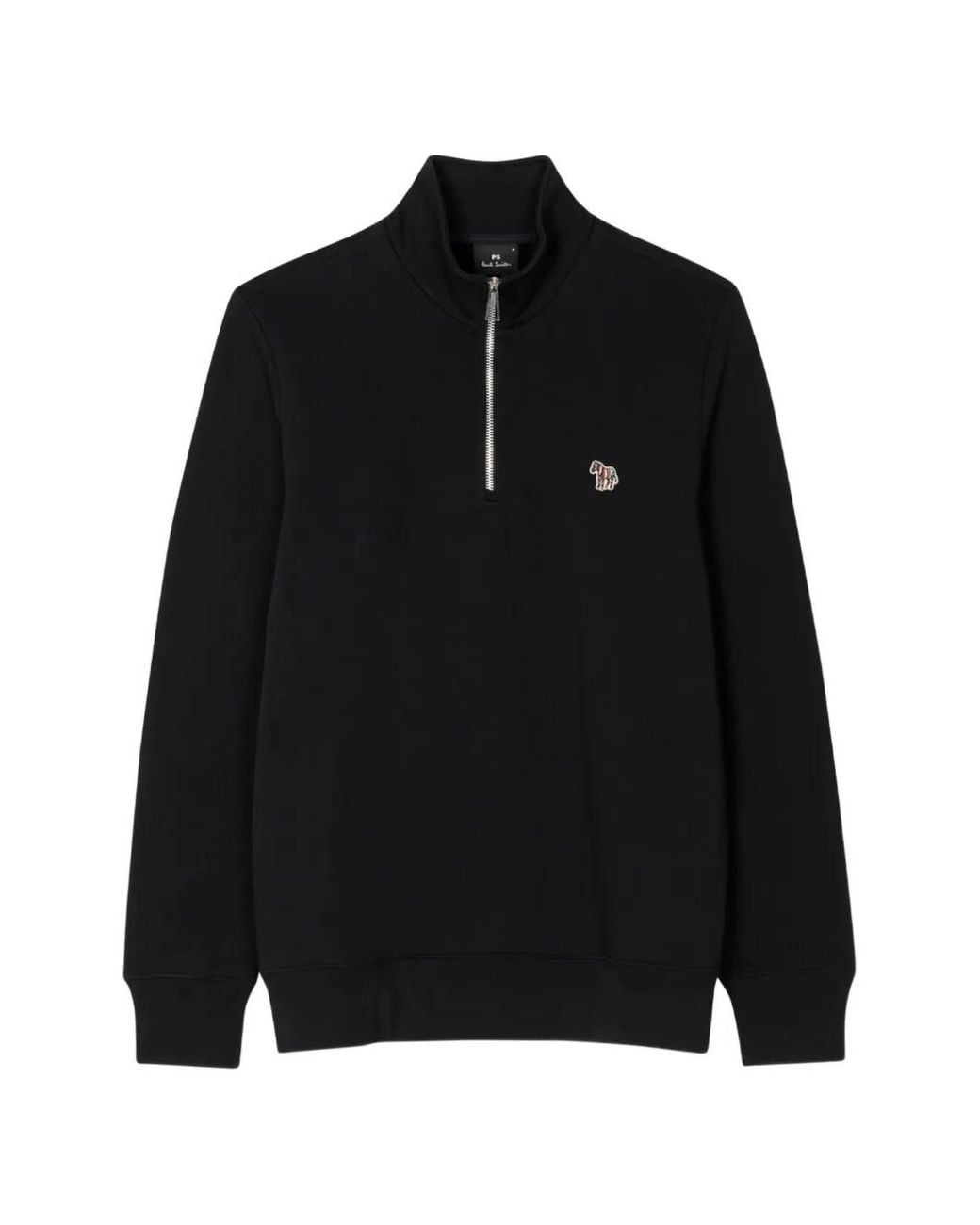 Paul Smith Blue Logo-Patch Funnel-Neck Sweatshirt for men