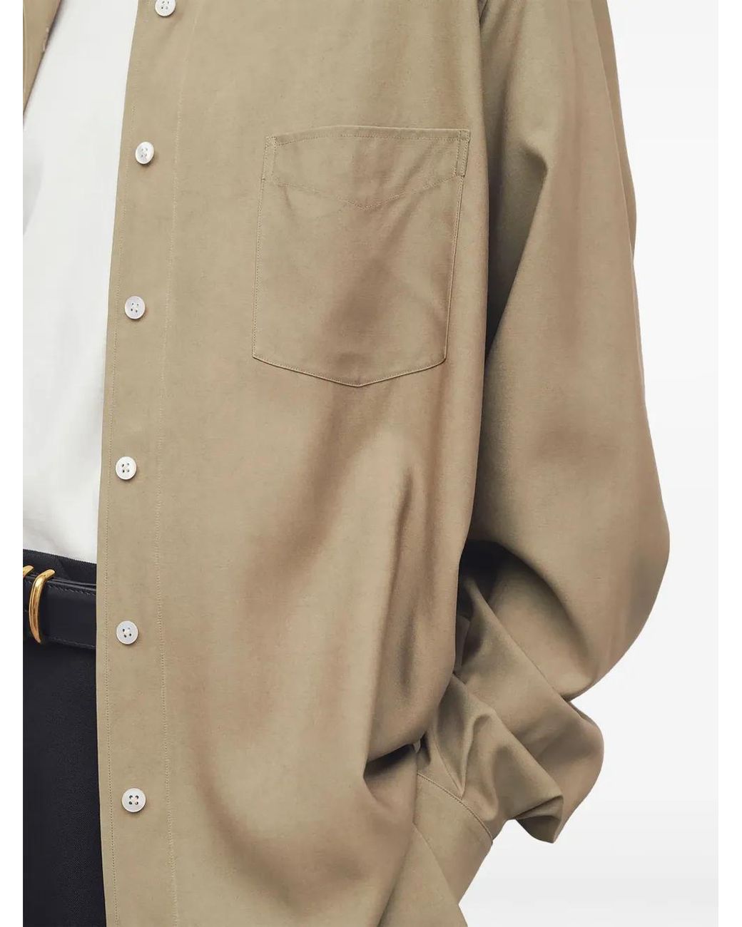 The Row Brown Silk Shirt