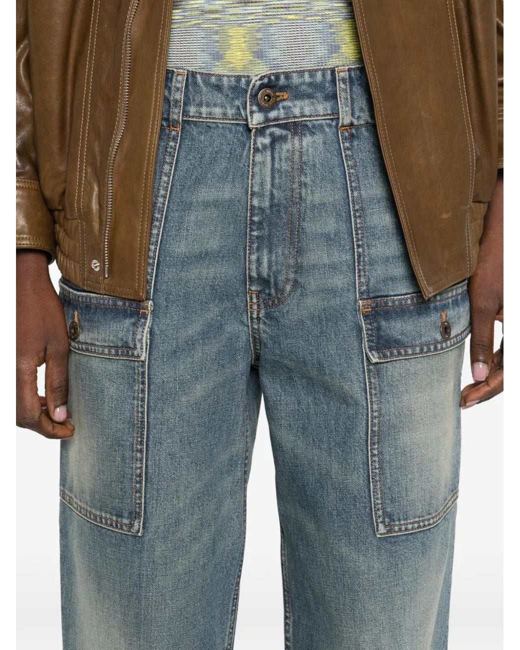 Miu Miu Blue Multi-Pocket Jeans
