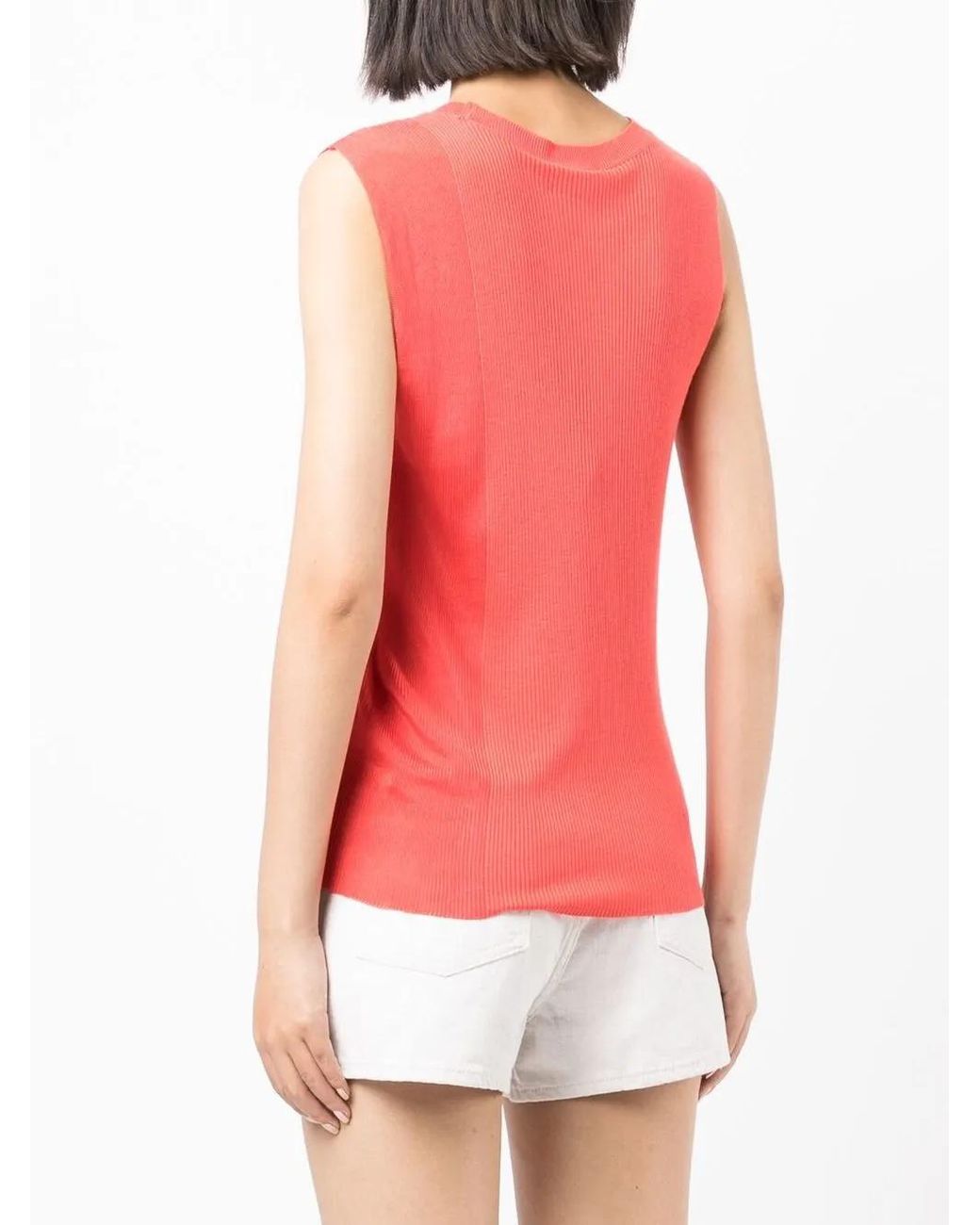 Emporio Armani Pink Ribbed Tank Top