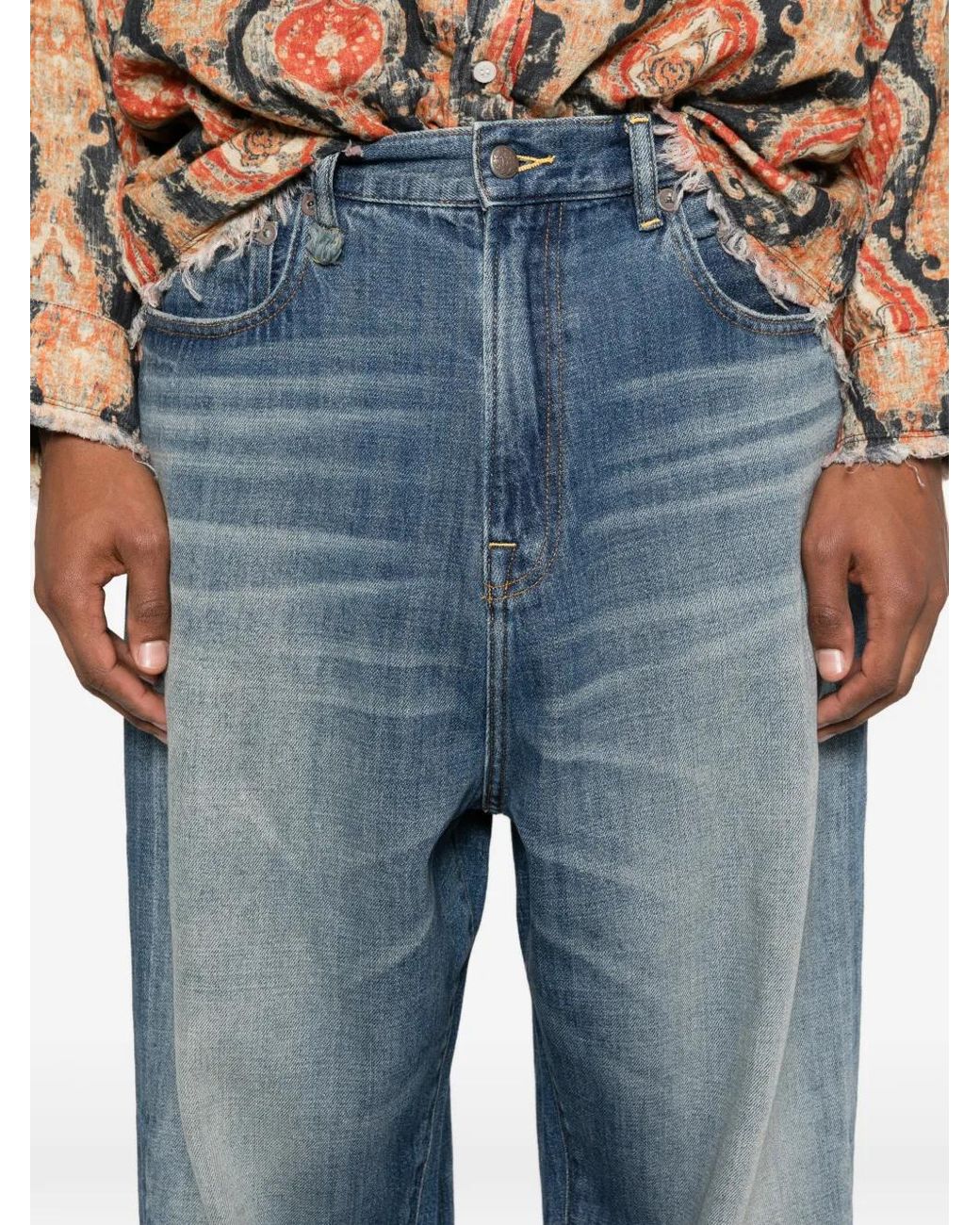 R13 Blue Venti Faded-Effect Jeans for men