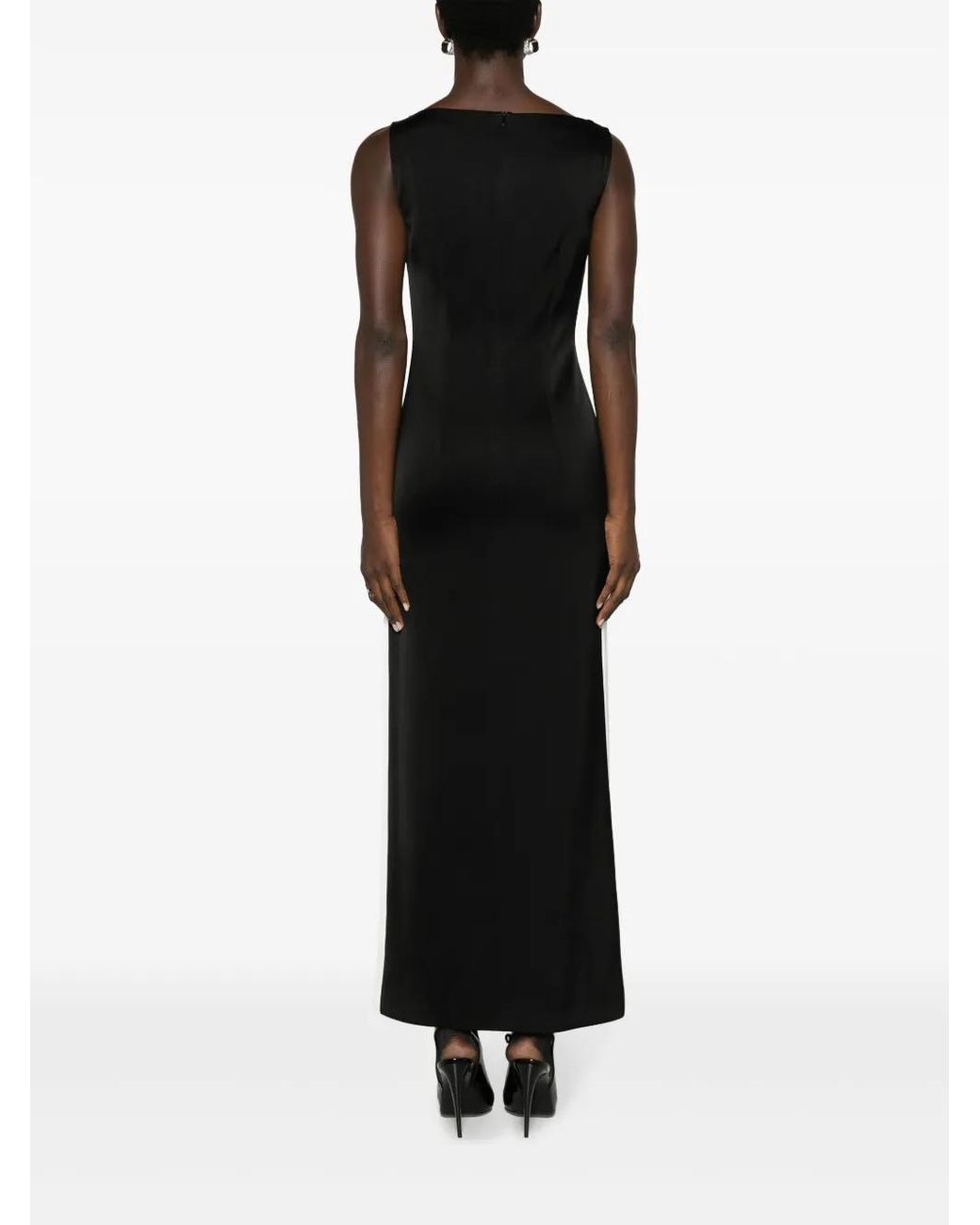 V:PM ATELIER White Cassis Colour-Block Crepe Maxi Dress