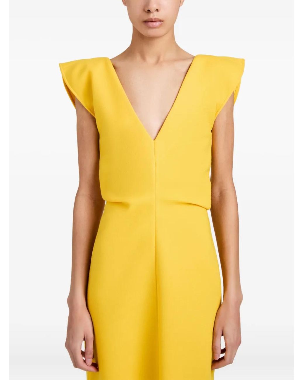 Proenza Schouler Yellow Canary Viscose Wool Mariam Dress