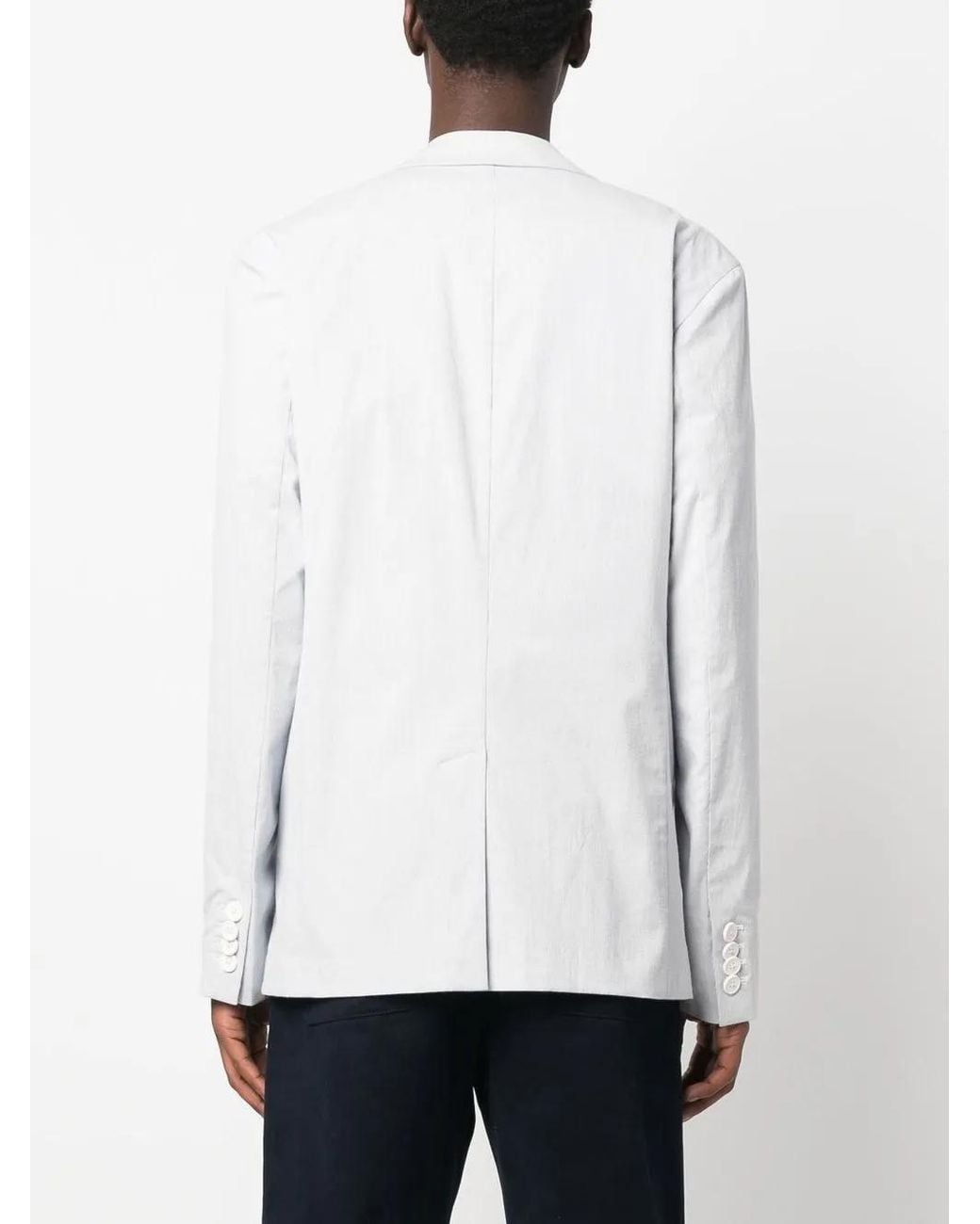 Orlebar Brown White Ullock Single-Breasted Seersucker Blazer for men