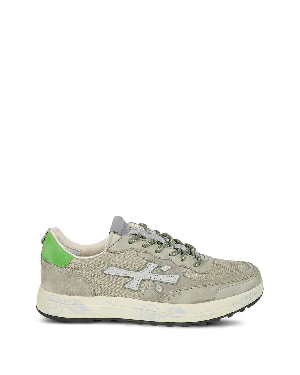 Premiata White Nous Panelled Logo-Detail Sneakers for men