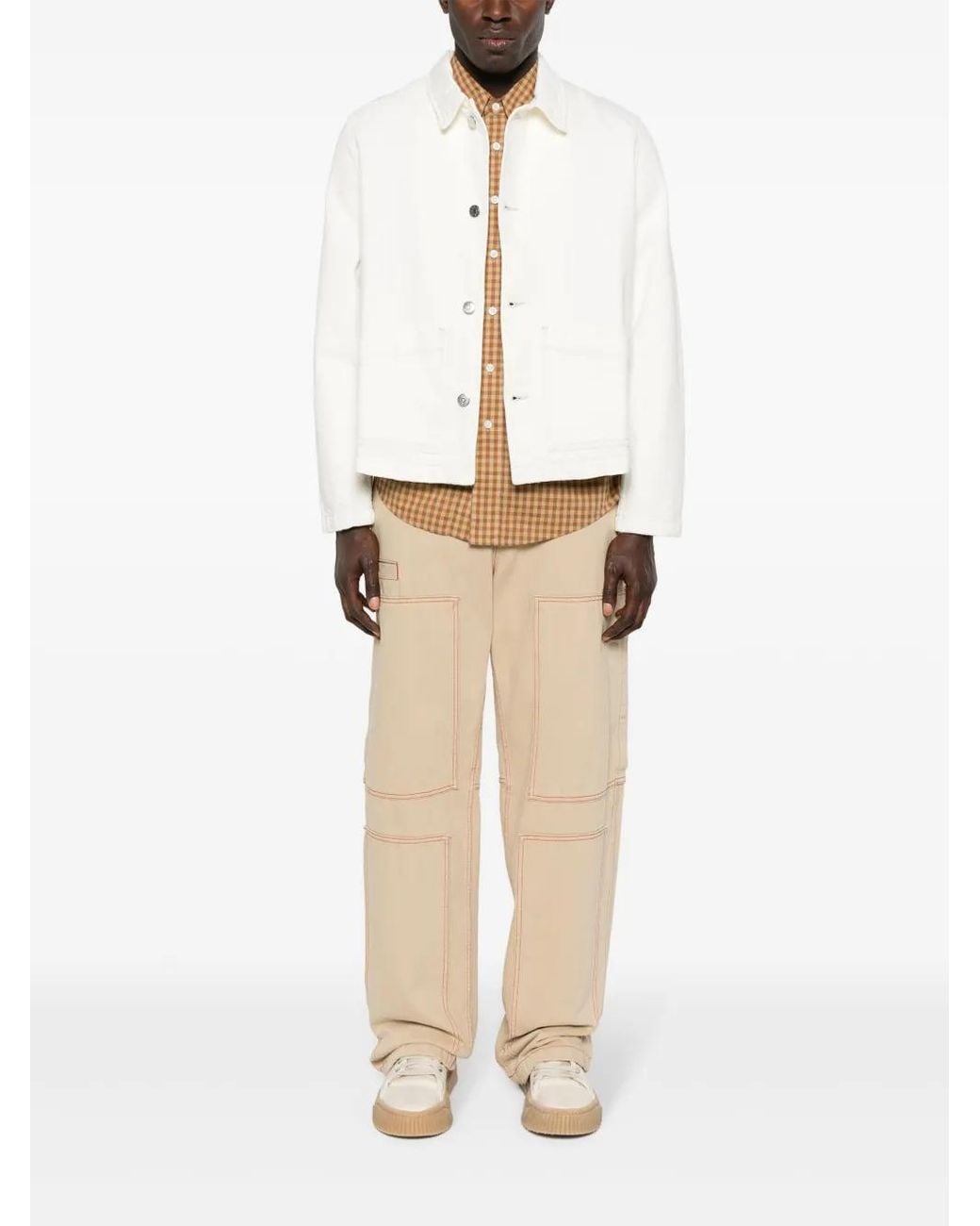 sunflower White Denim Shirt Jacket for men