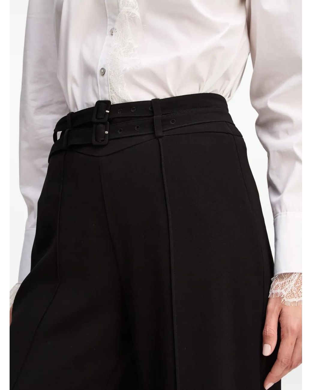 Cinq À Sept Black Pantalon Maelor À Double Ceinture