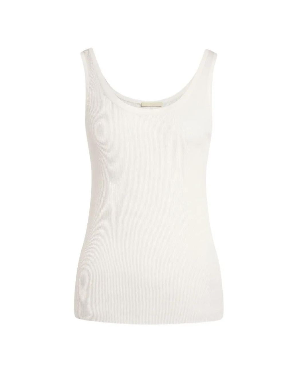 12 STOREEZ Lattice Geribbelde Tanktop in het White