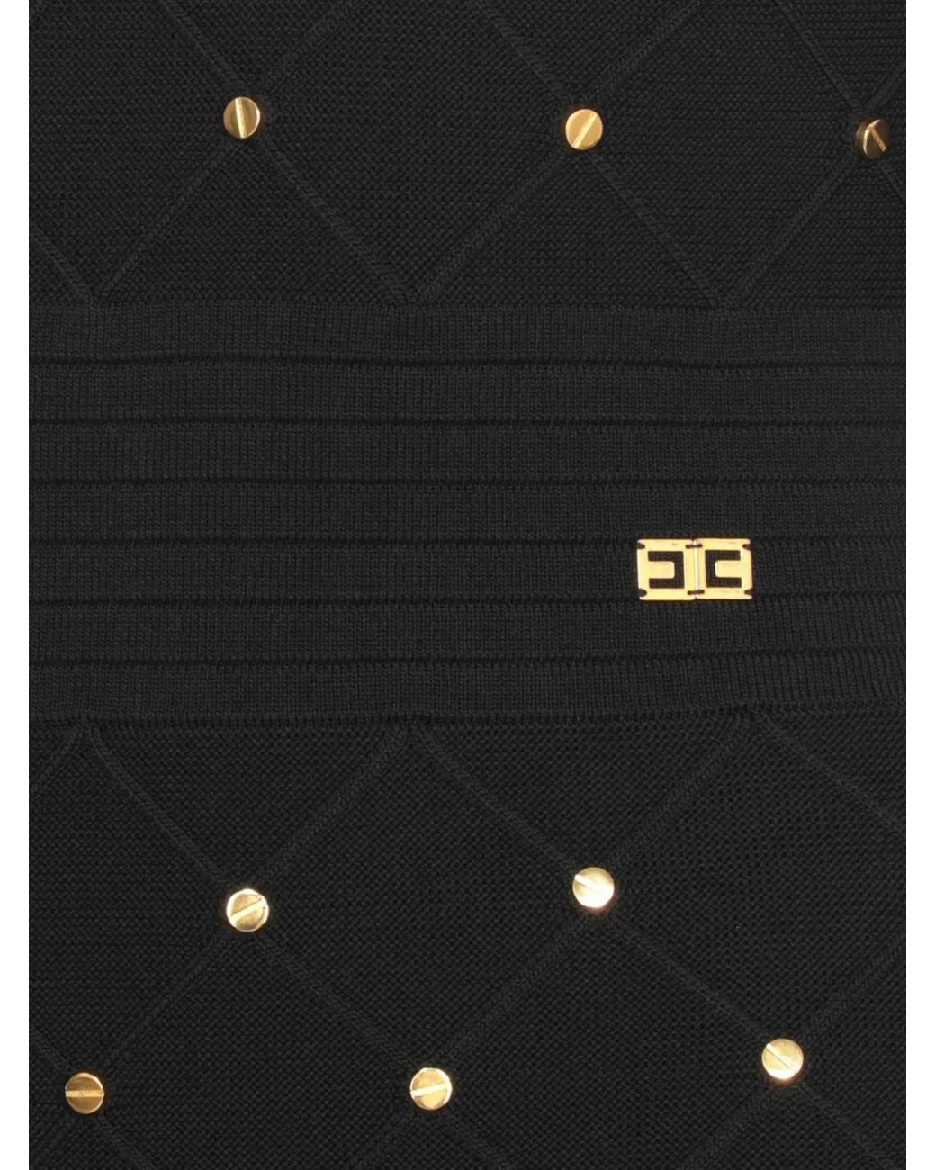 Elisabetta Franchi Black Mini Polka Dot Dress