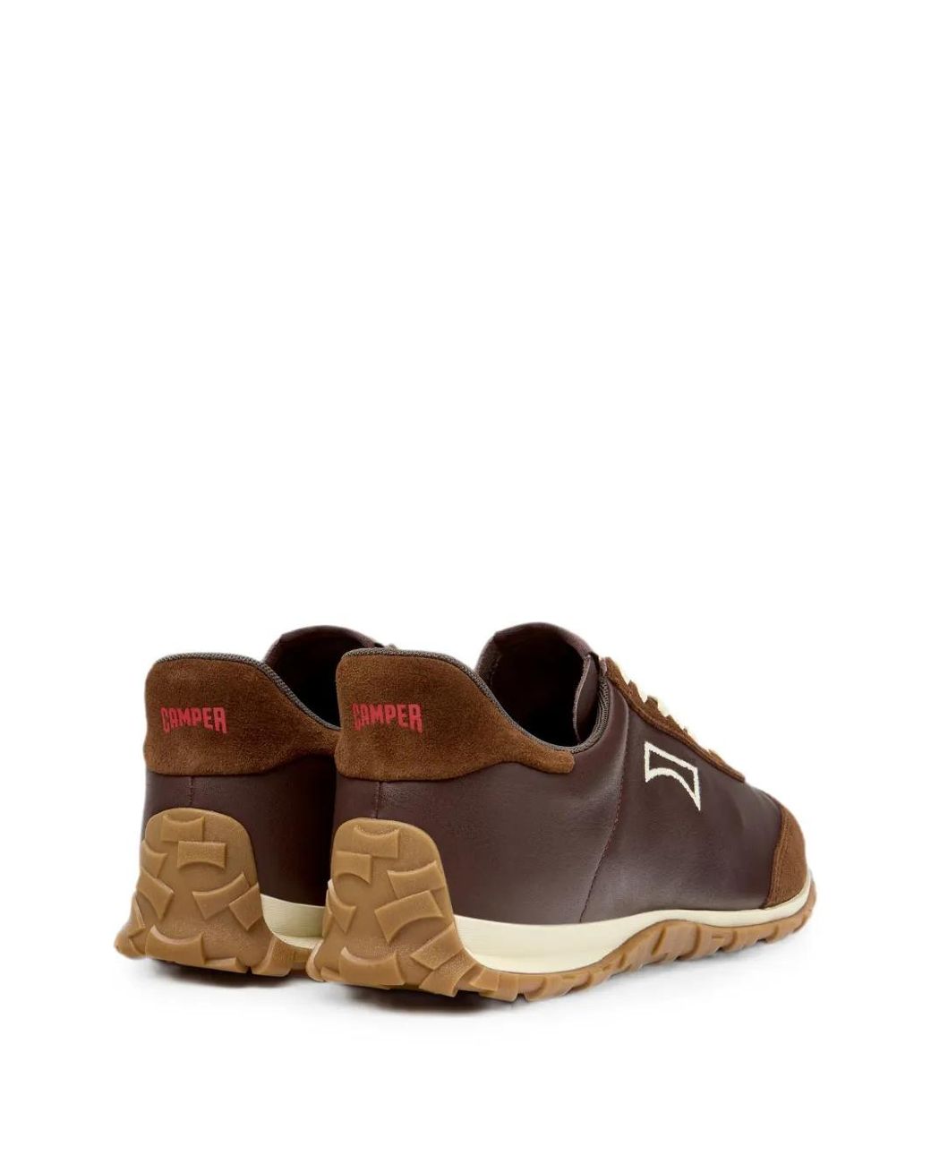 Camper Brown Drift Walk Leather And Suede Sneakers With Vibram Sole for men