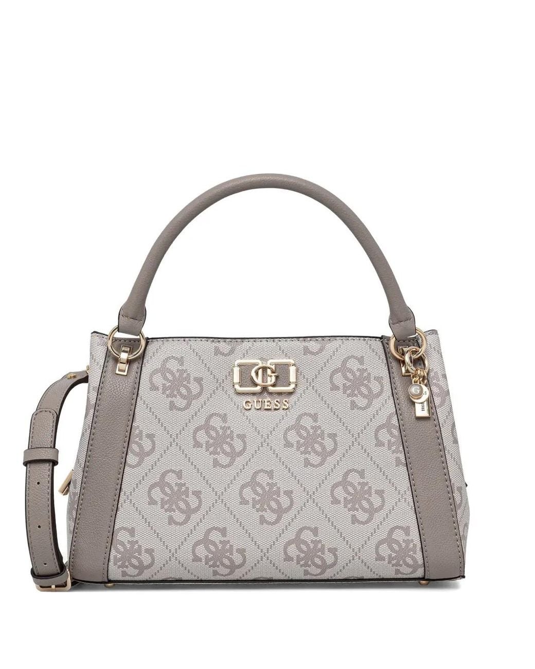 Guess Metallic Karnillamonogram-Pattern Top-Handle Bag