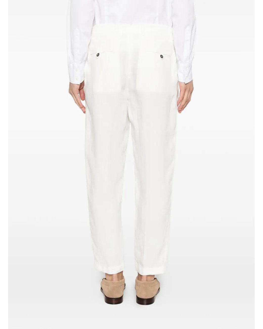 Eleventy White Pences Over Trousers for men