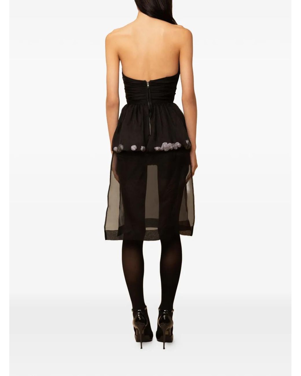 Contessa Mills Black Mary Strapless Peplum Top