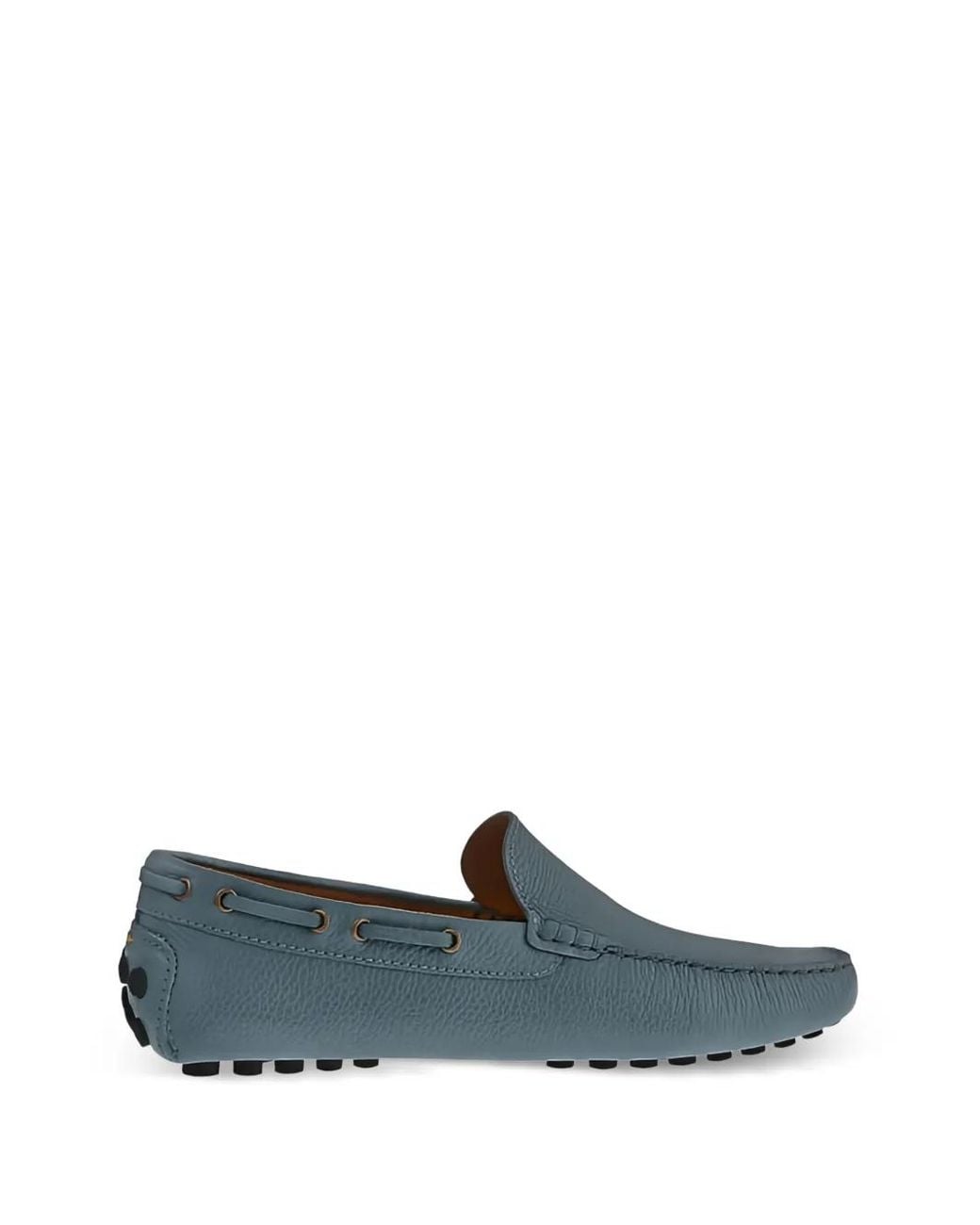 Doucal's Blue Mocassins En Cuir Grainé for men