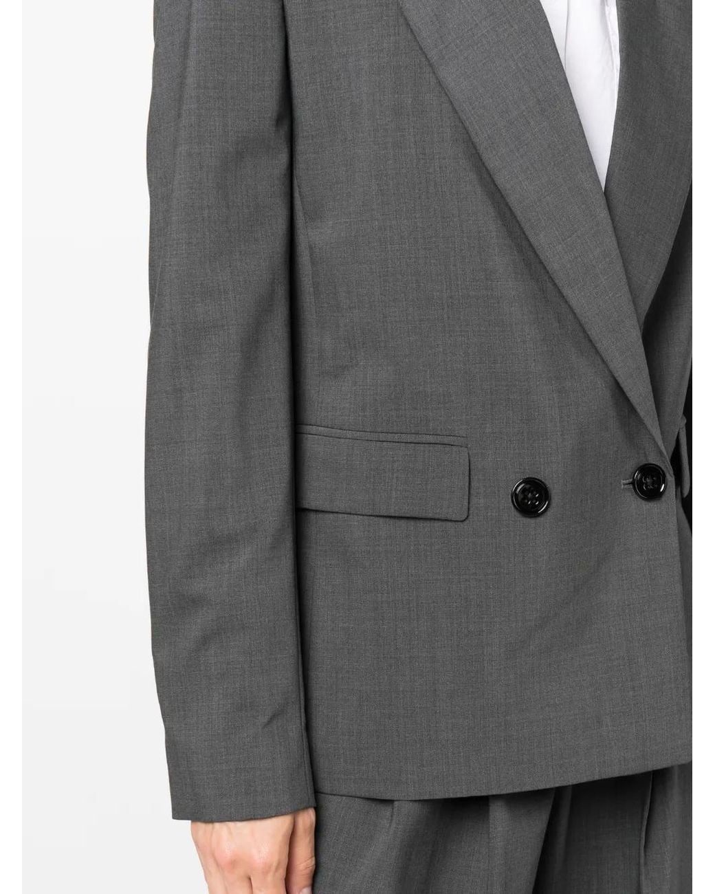 Dorothee Schumacher Black Double-Breasted Virgin Wool-Blend Blazer