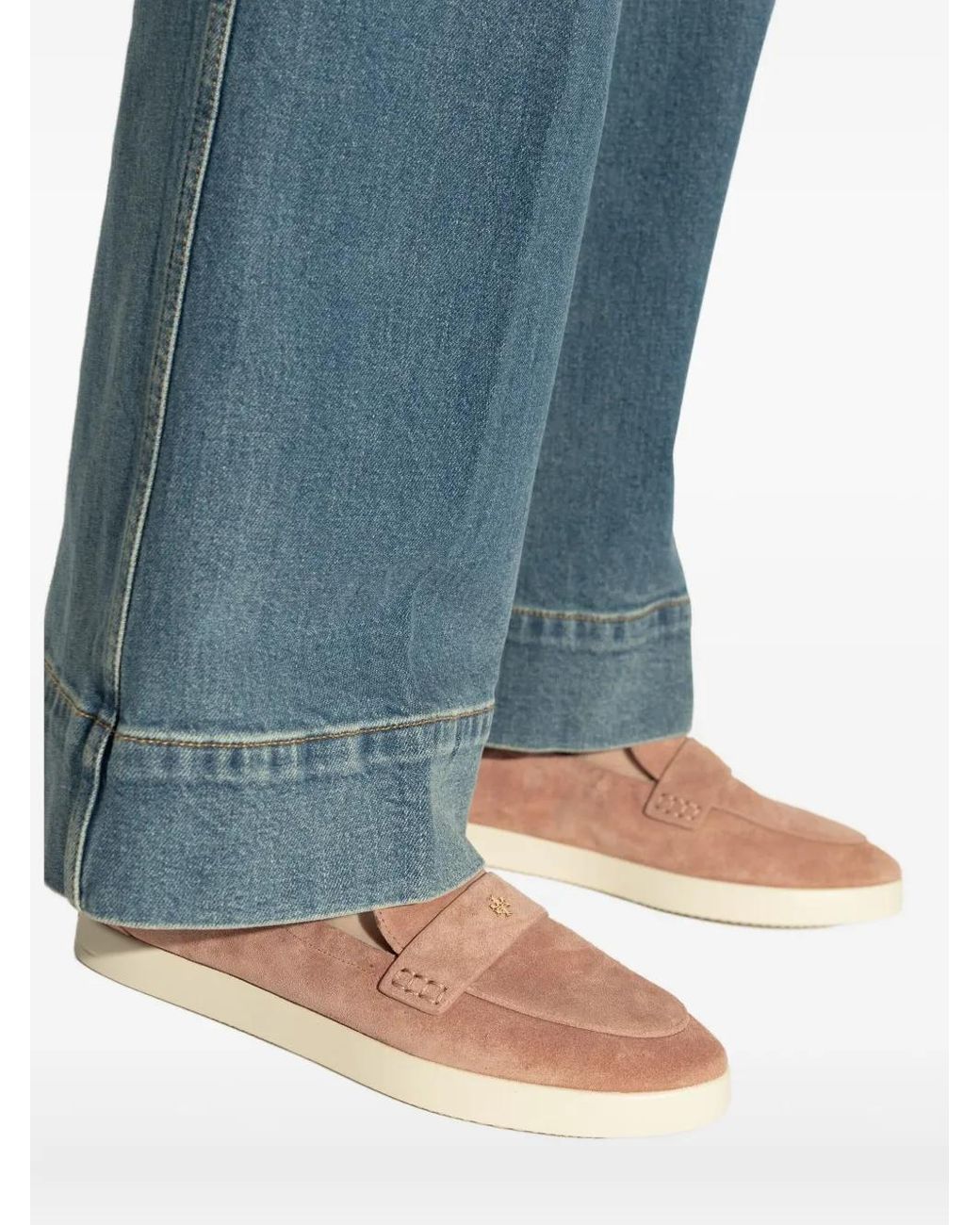 Tory Burch Brown Round Toe Rubber Flats
