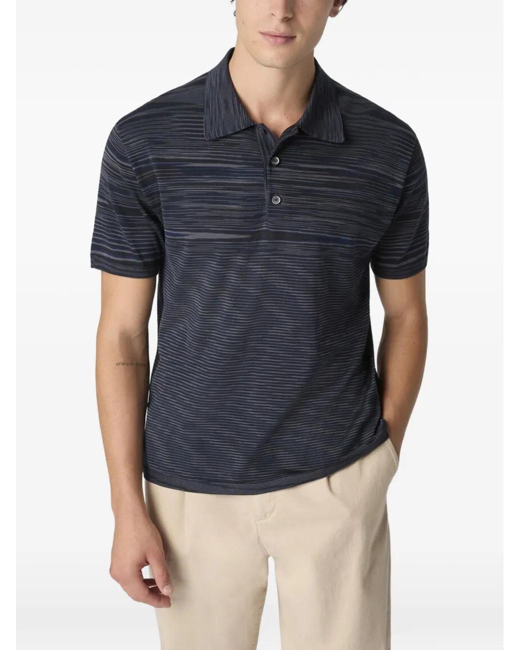 Polo A Rayas Missoni de hombre de color Blue