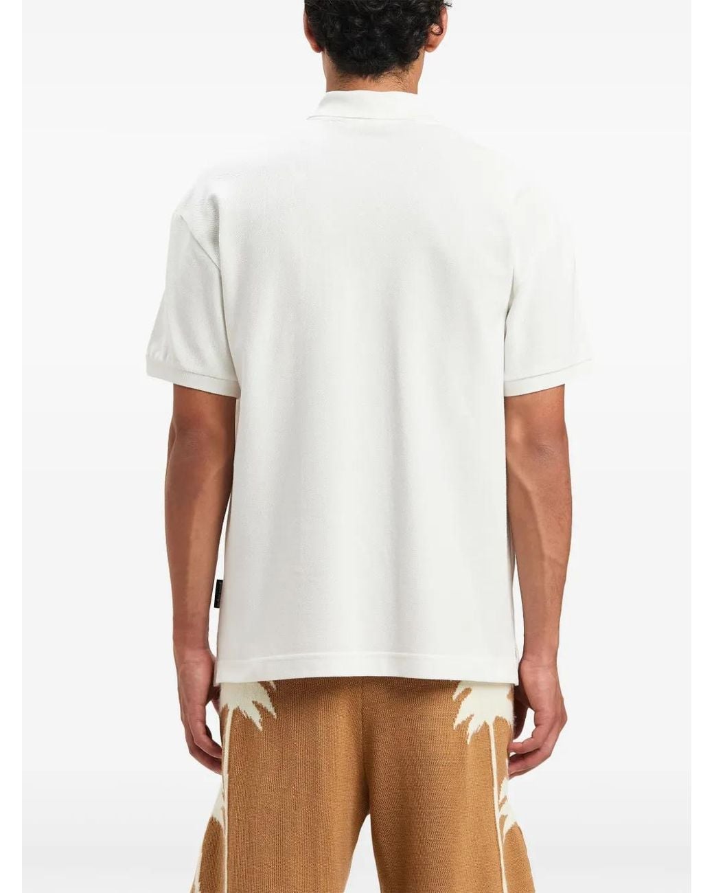 Palm Angels White Polo With Logo for men
