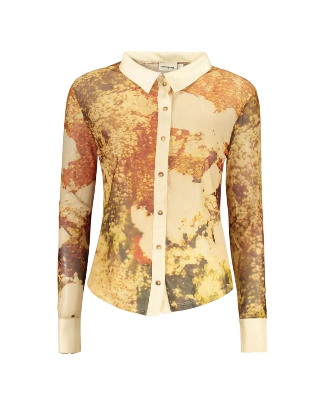 Desigual Metallic Abstract-Print Long-Sleeve Shirt