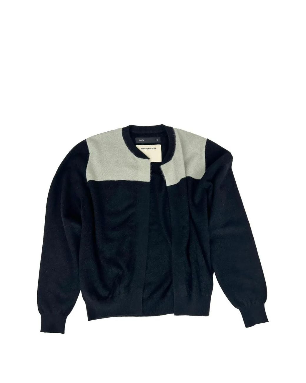 Frenckenberger Blue Colour-Block Cashmere Cardigan