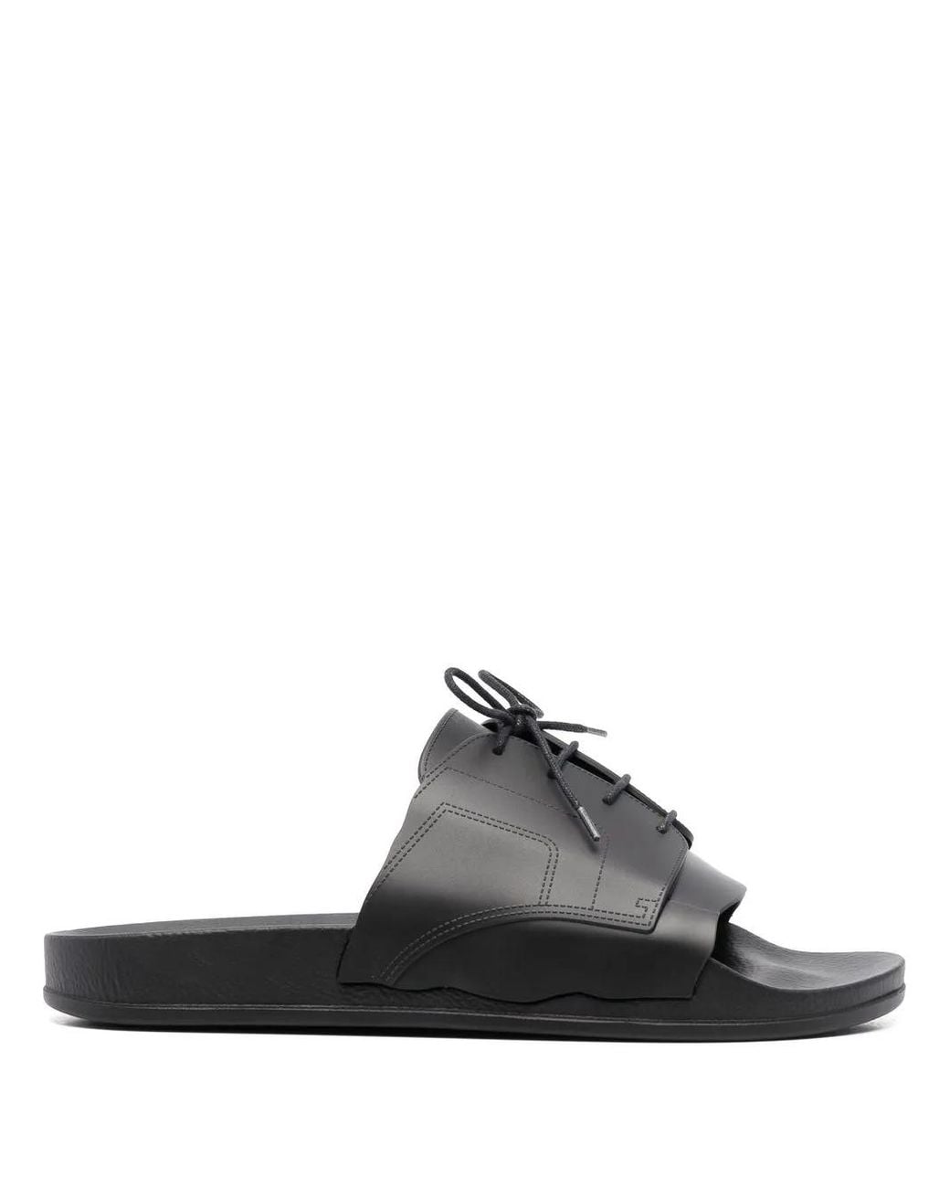 Maison Margiela Black Lace-Up Pool Slides for men
