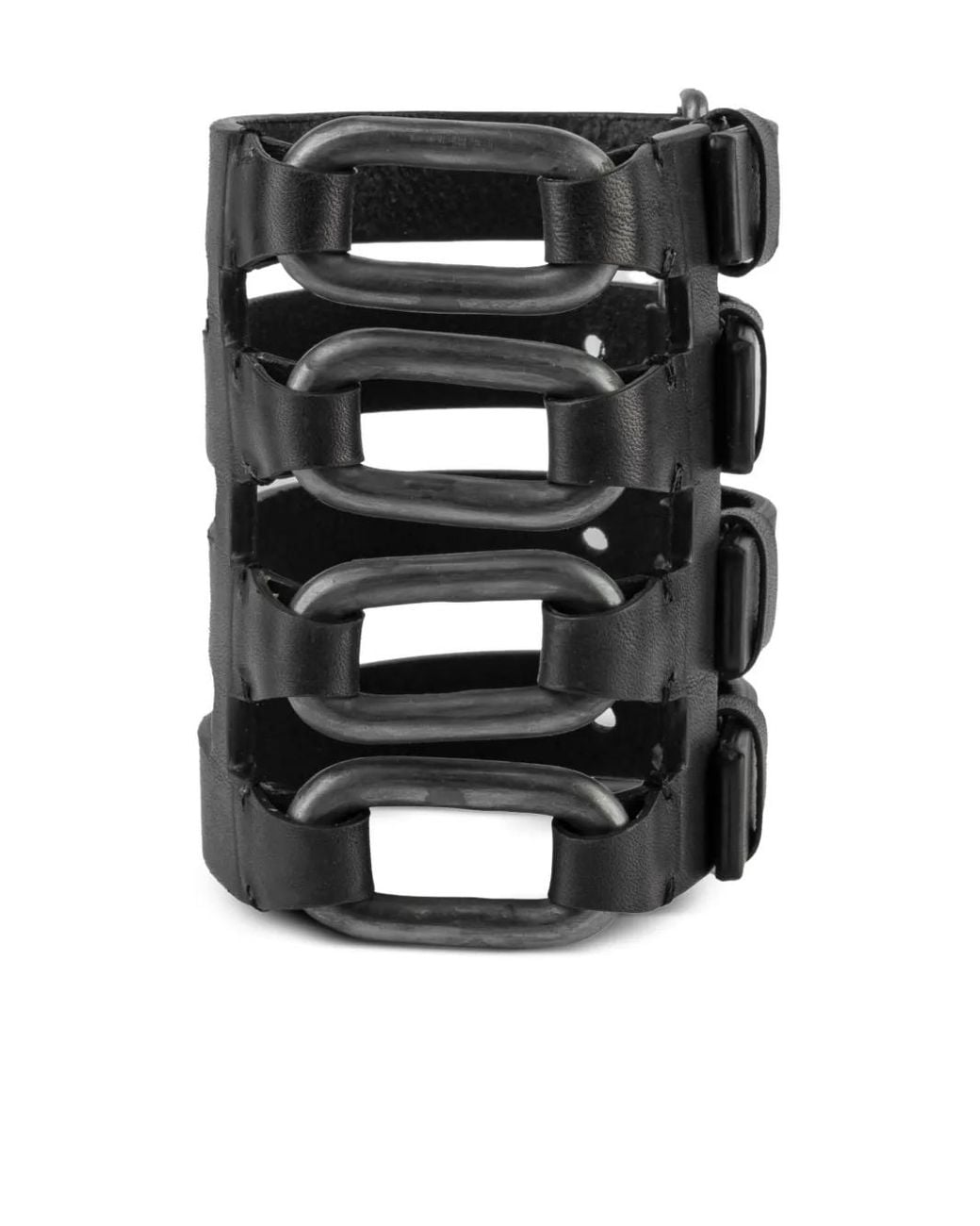 Parts Of 4 Black Leather Bracelet