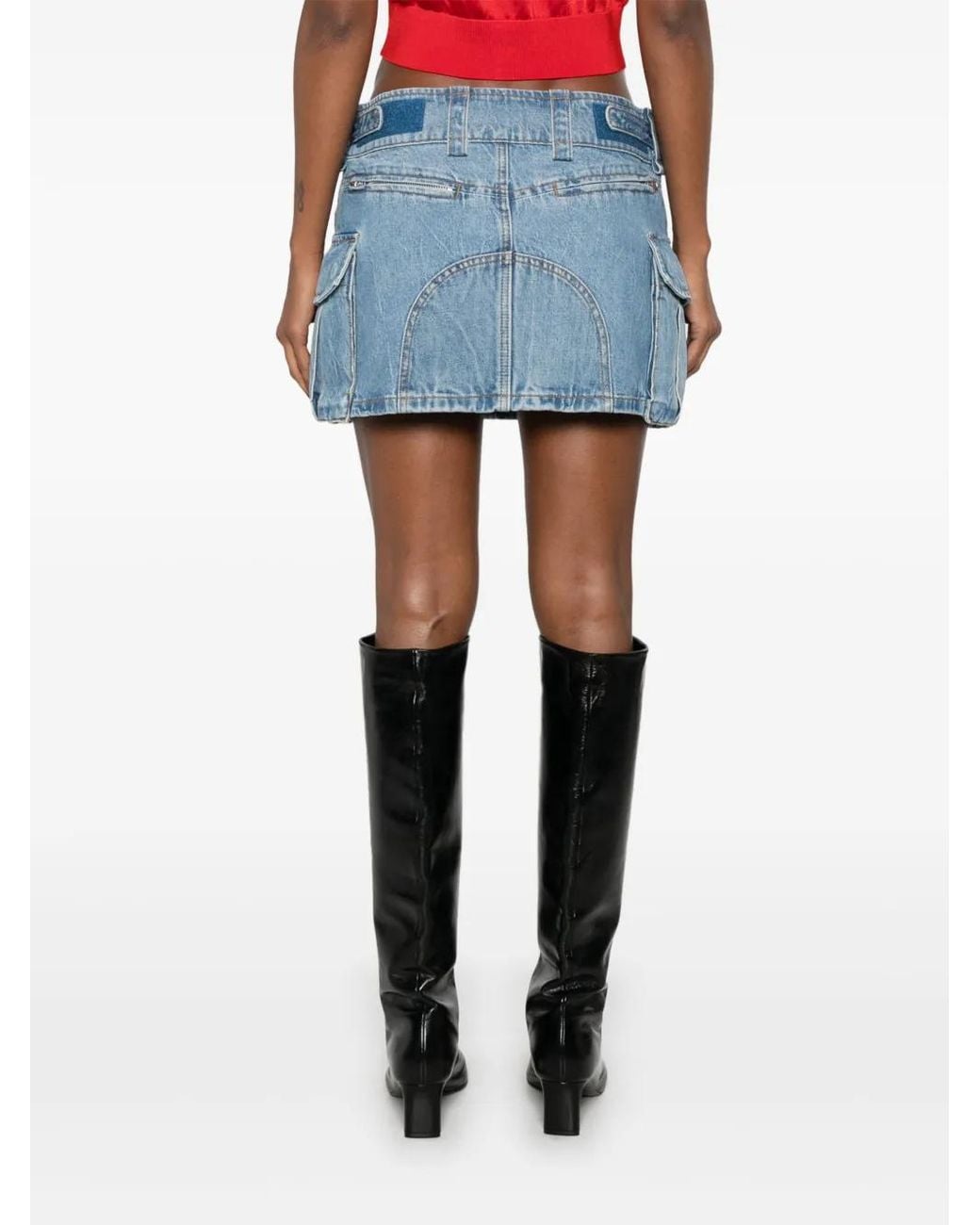 Alexander Wang Mid Waist Mini-Rok in het Blue