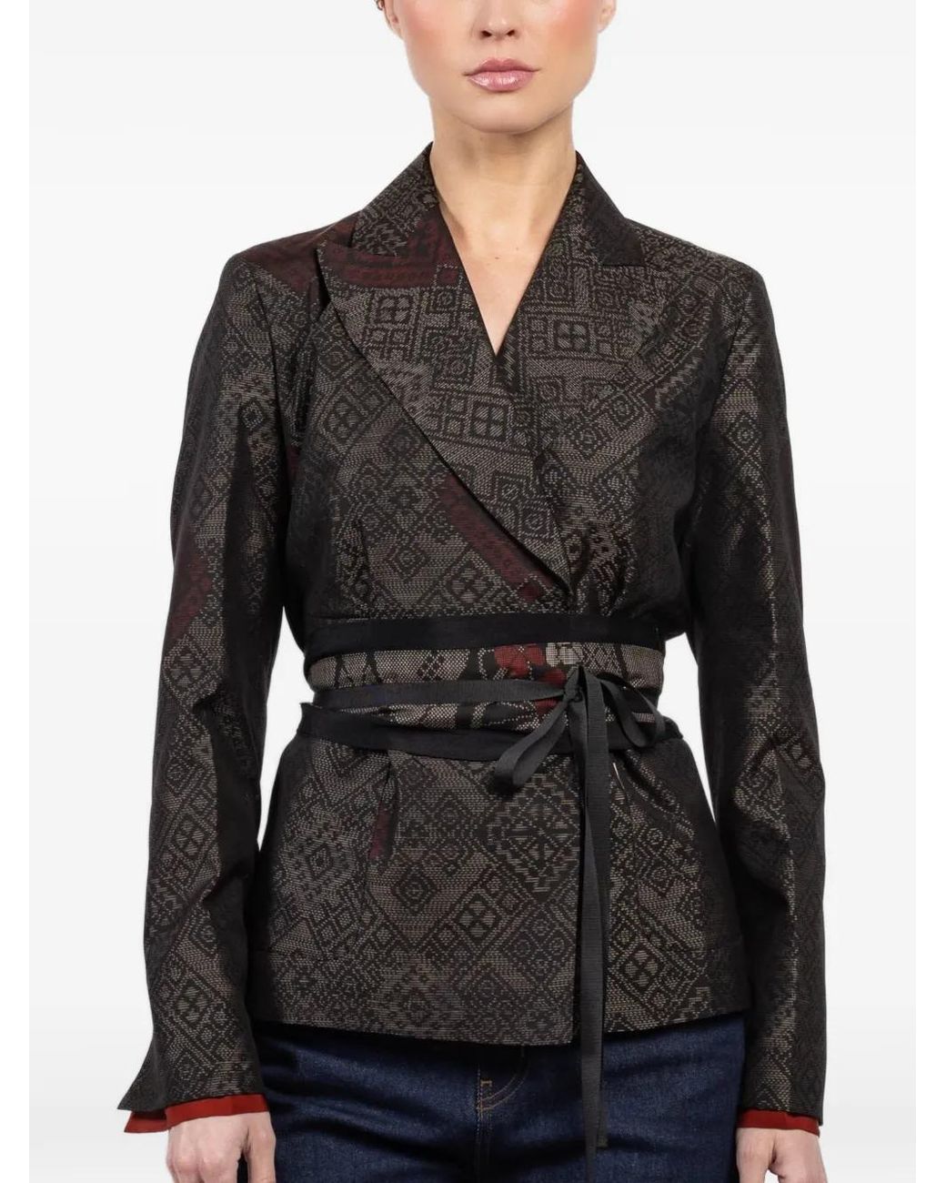 Chaqueta Con Estampado Geométrico Ibrigu de color Black