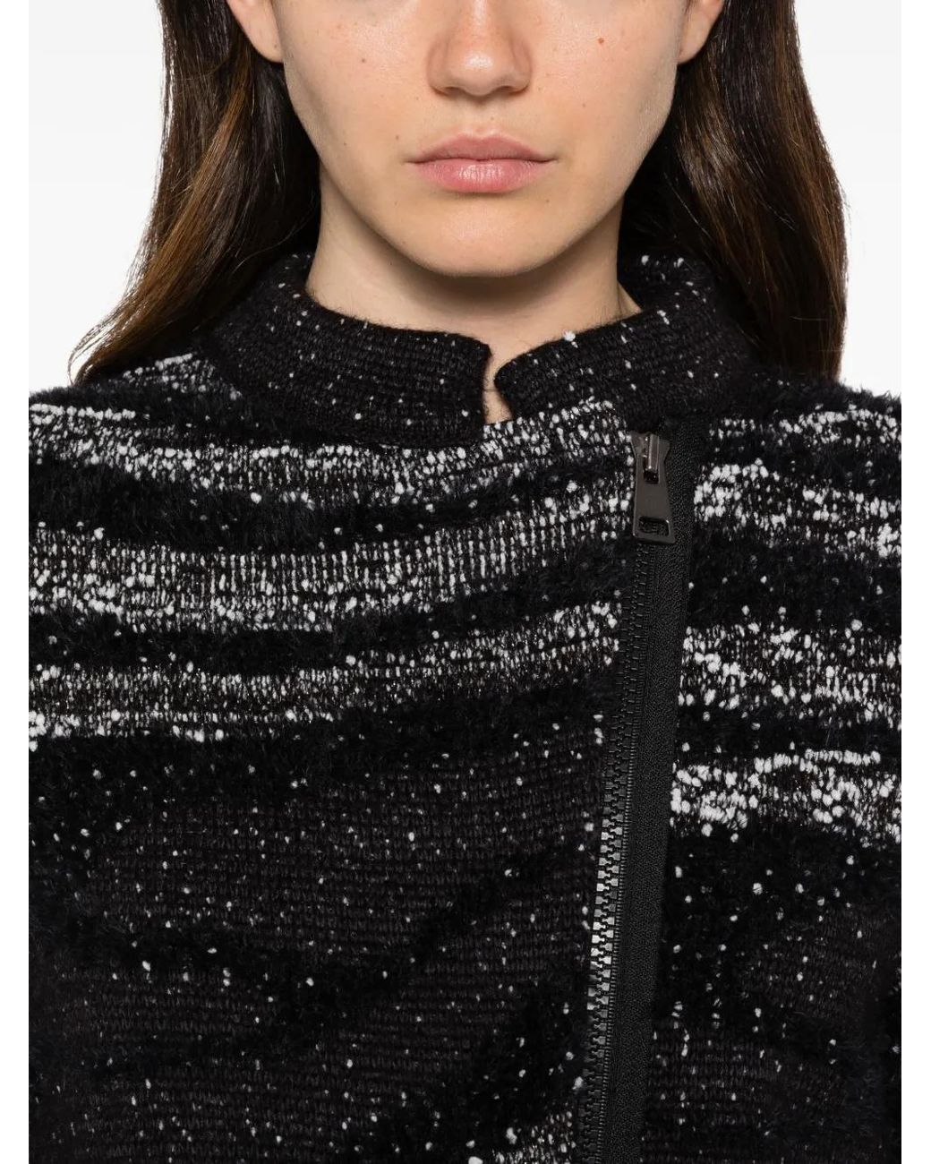 Neera Black Zip-Up Cardigan