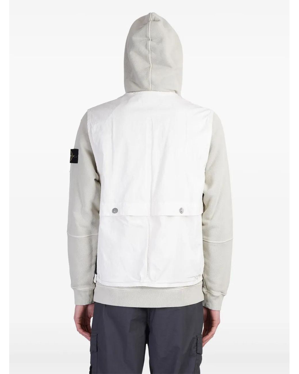 Stone Island White Compass-Badge Vest for men
