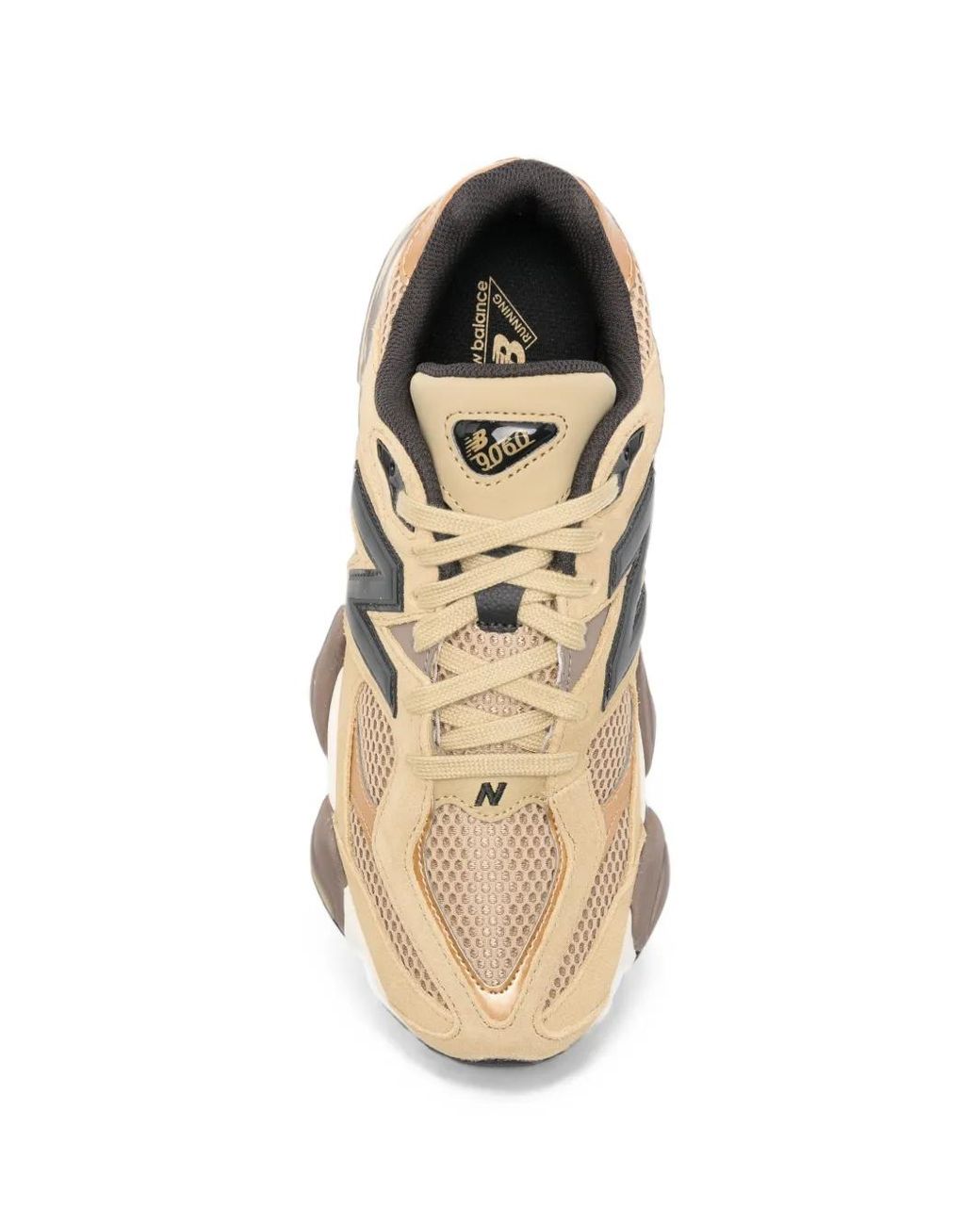 New Balance White 9060 Mesh-Panelled Sneakers