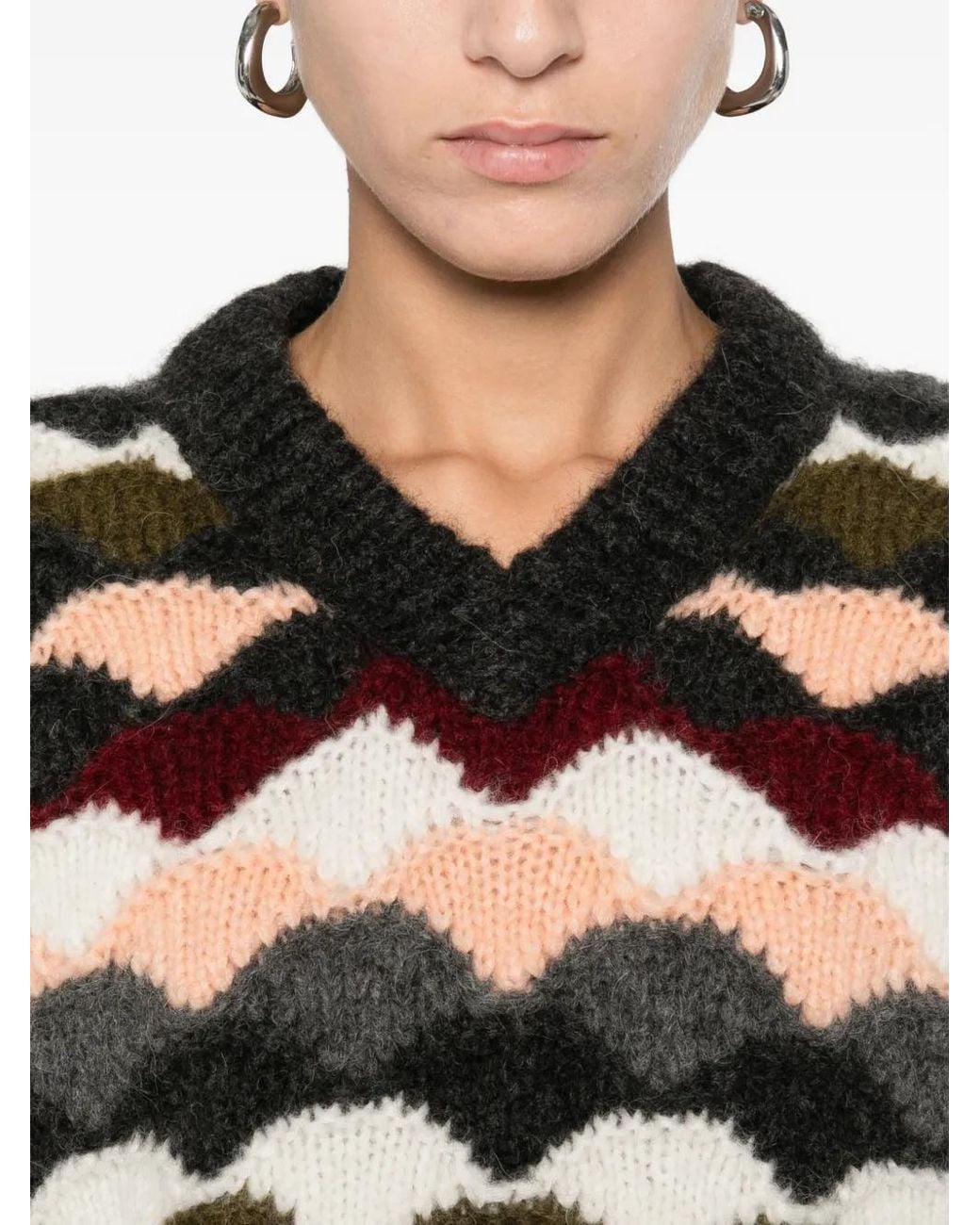 Alanui Black Chevron Knitted Vest