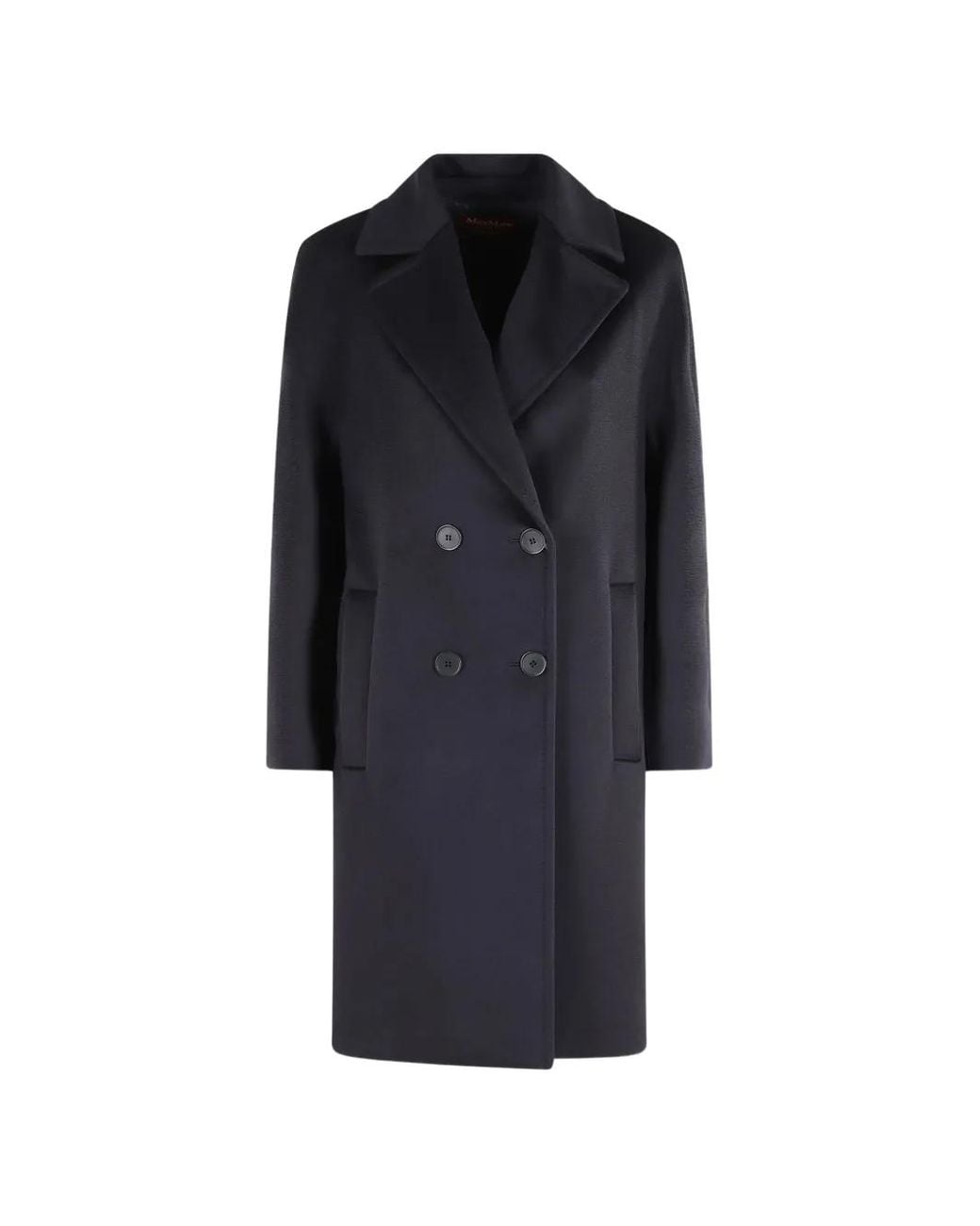 Max Mara Blue Manteau À Boutonnière Croisée