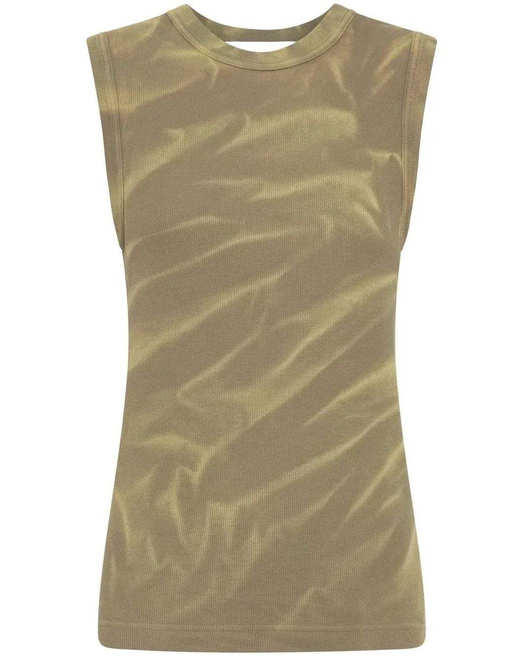 Dion Lee Green Sunfade Crinkle-Print Tank Top