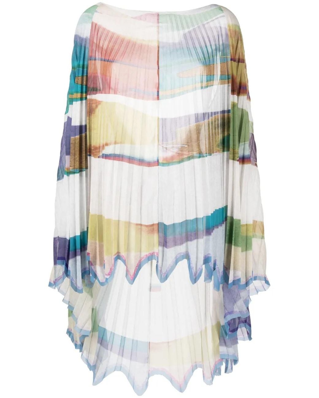 Maticevski White Manifest Abstract-Print Draped Tunic