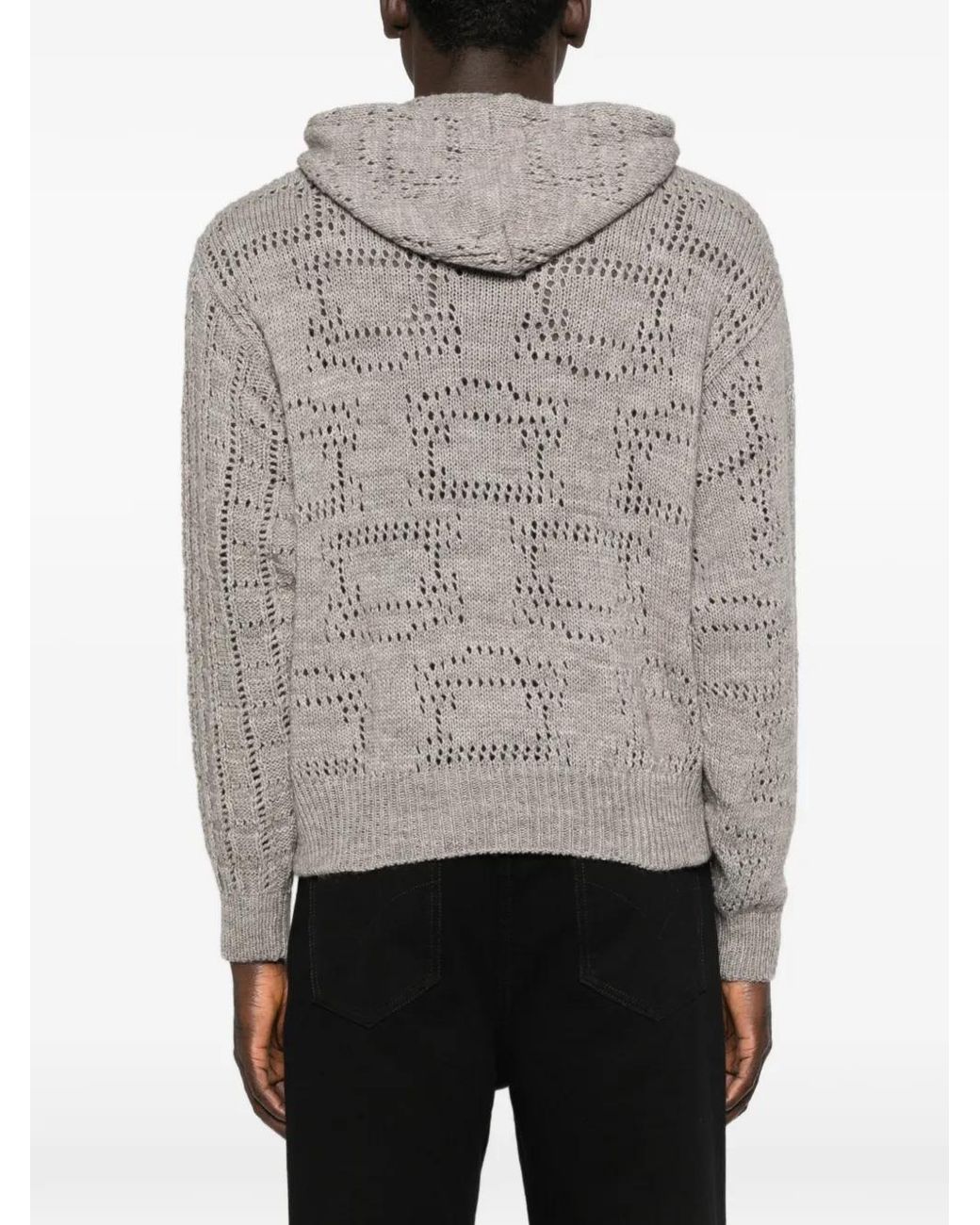 Aries Gray Long-Sleeve Hoodie Sweater for men