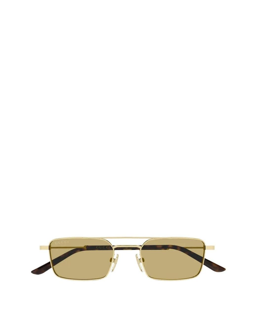 Gucci Metallic Rectangle-Frame Sunglasses