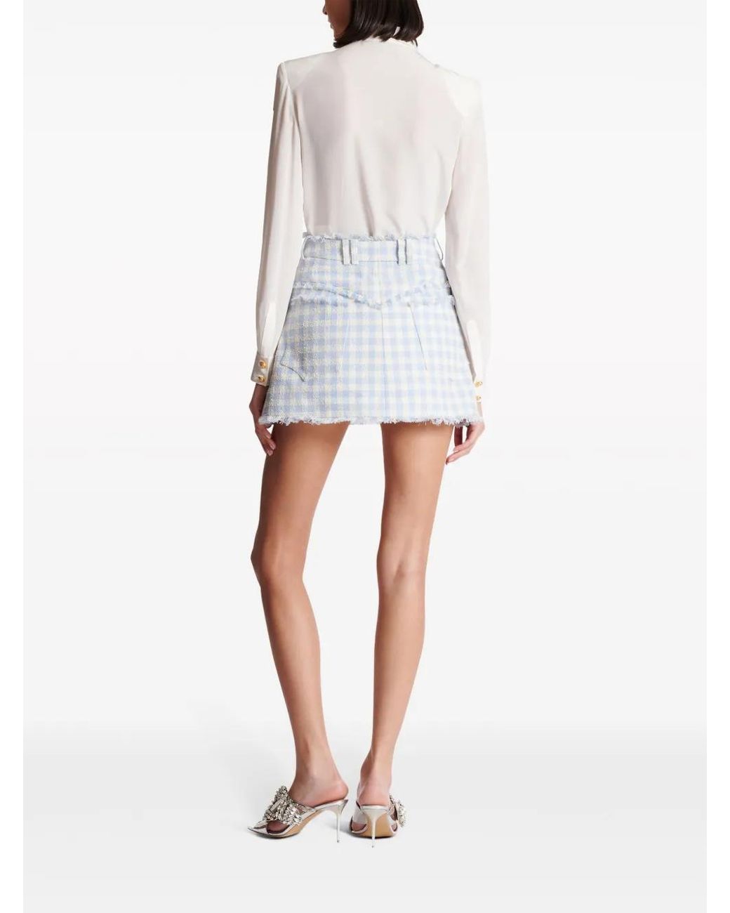 Balmain Blue Mini Skirt