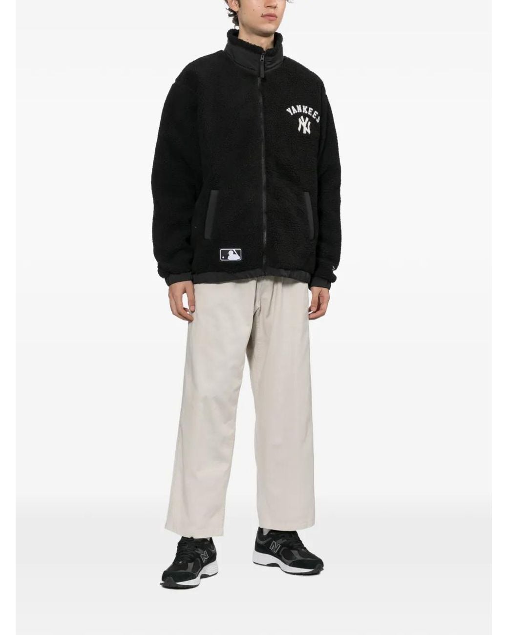 KTZ Black Yankees Logo-Patch Fleece Jacket for men