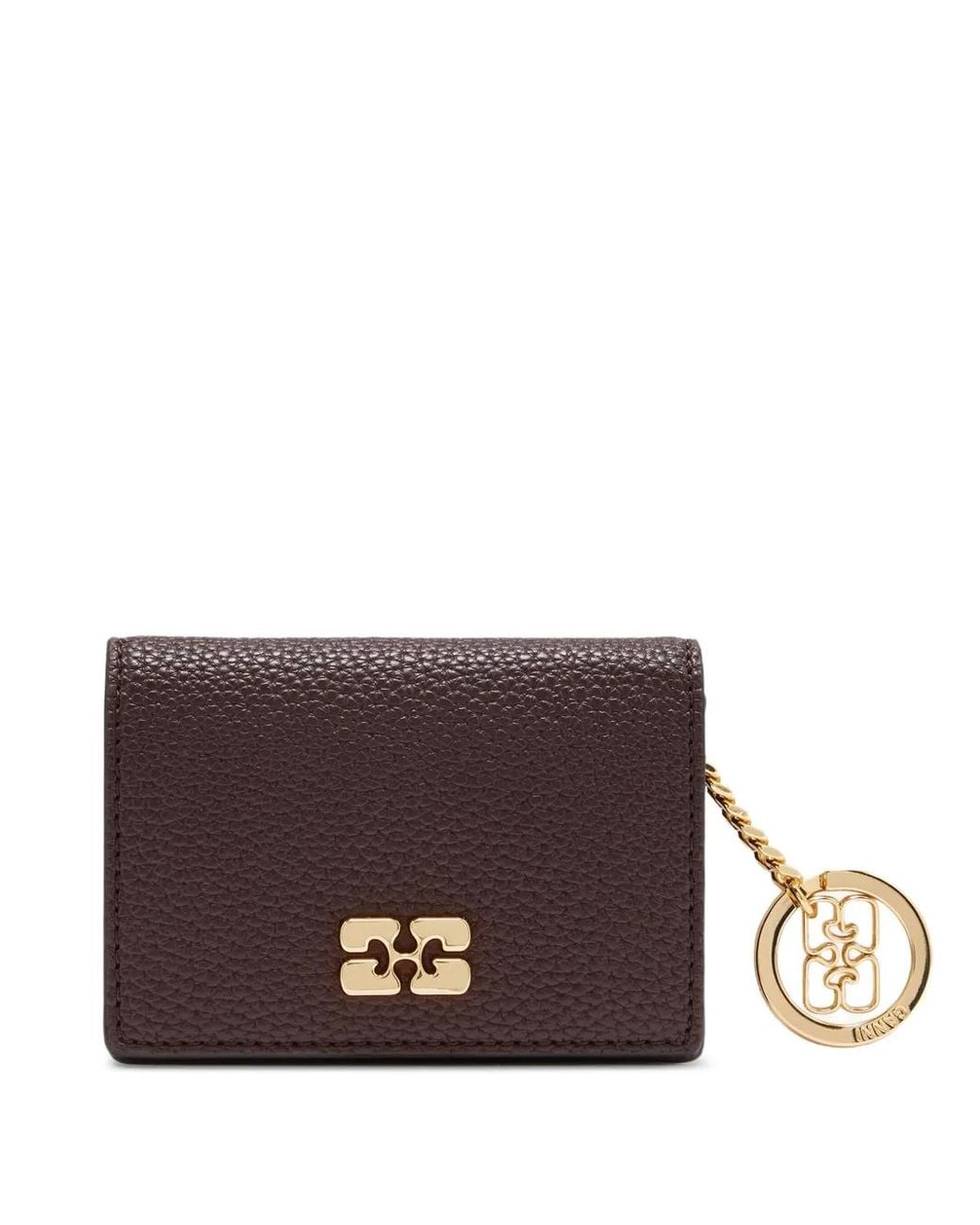 Ganni Brown Card Holder With Flap