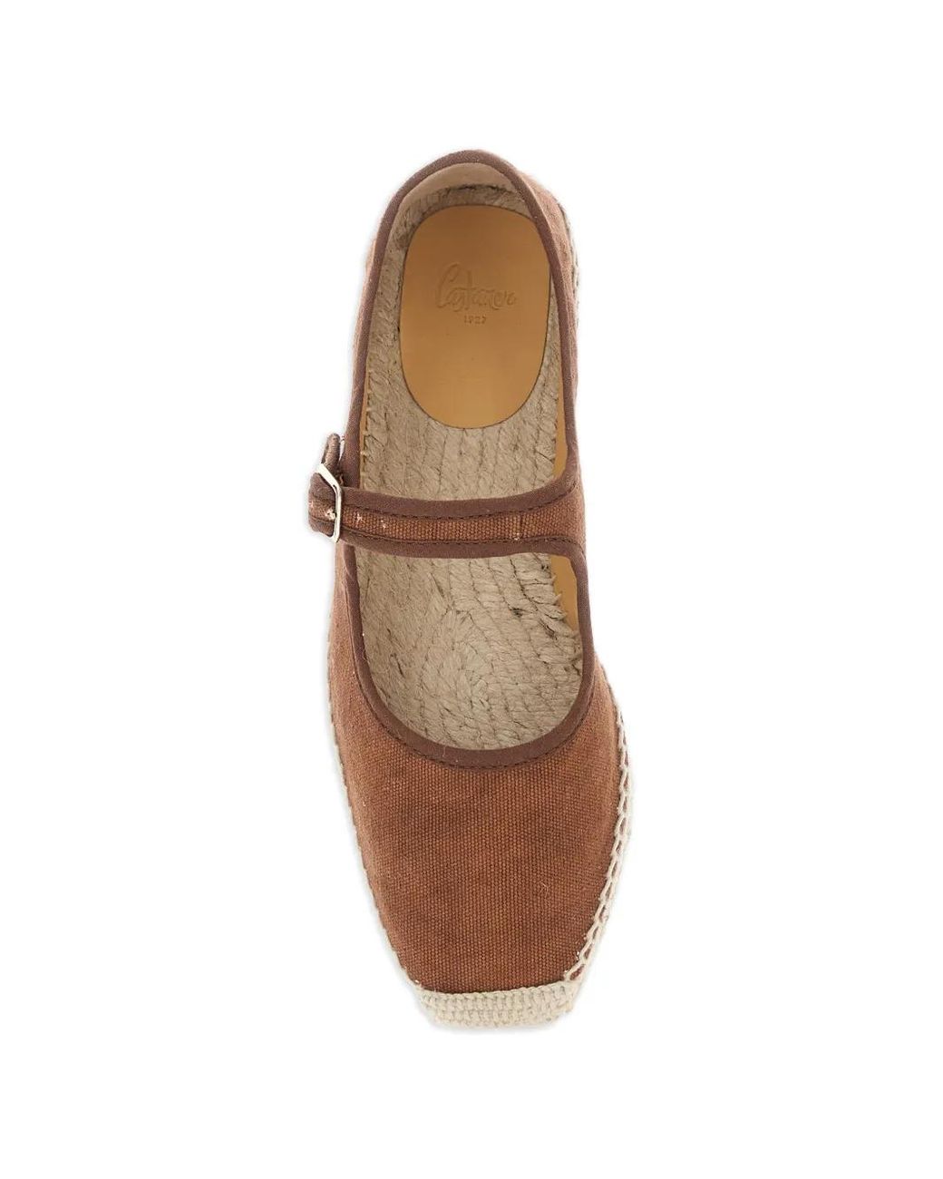 Castaner Brown Buckle Strap Ballet Flats