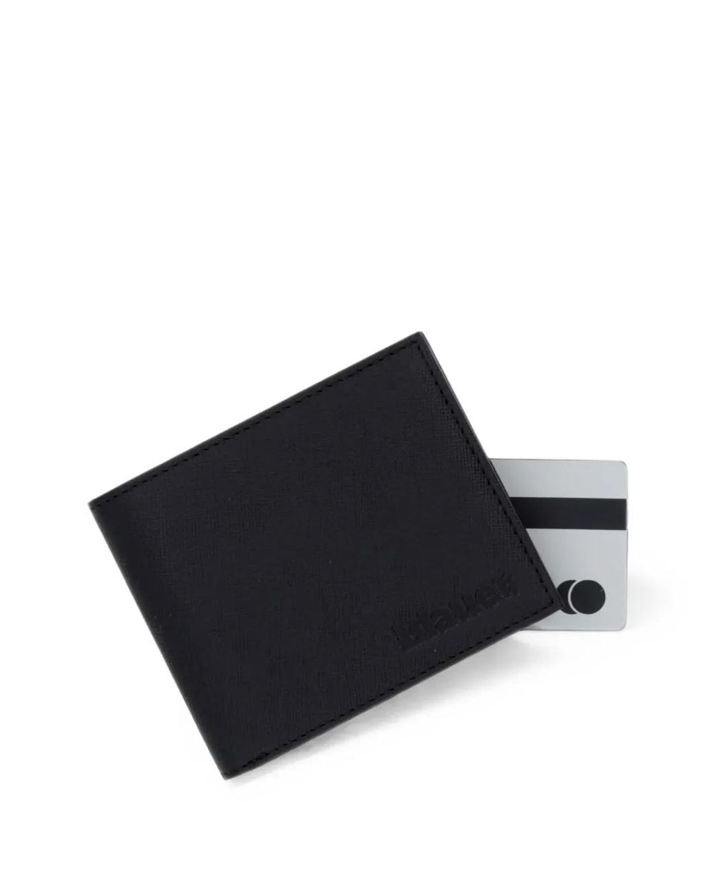 Blauer Black Logo-Debossed Bi-Fold Wallet for men