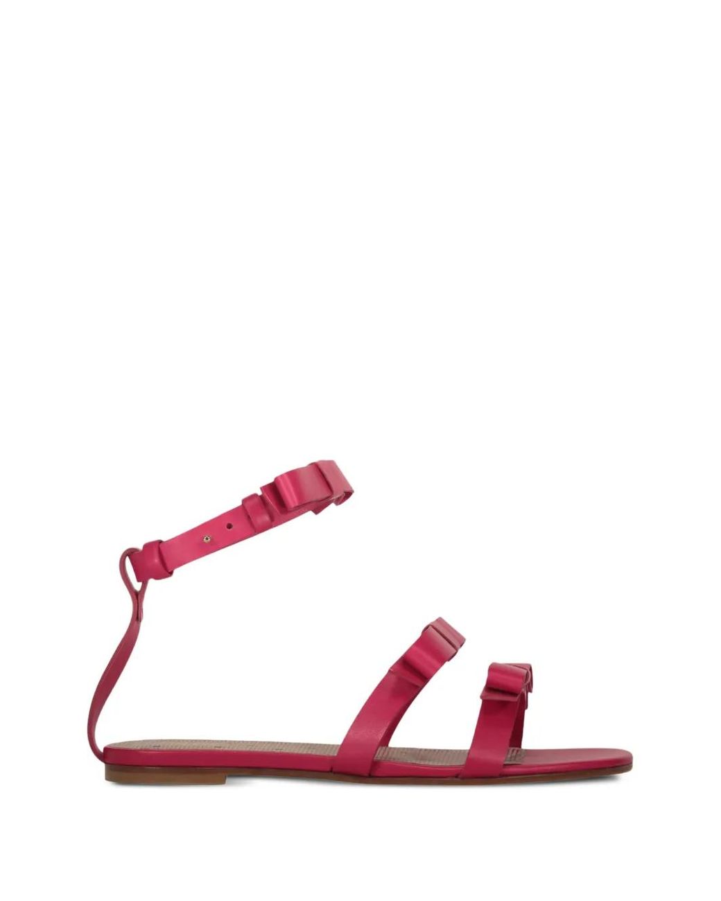 Red(v) Pink Bow-Detail Calf Leather Sandals
