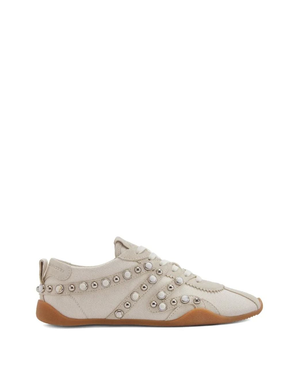 Giuseppe Zanotti White Stud-Embellished Low-Top Sneakers
