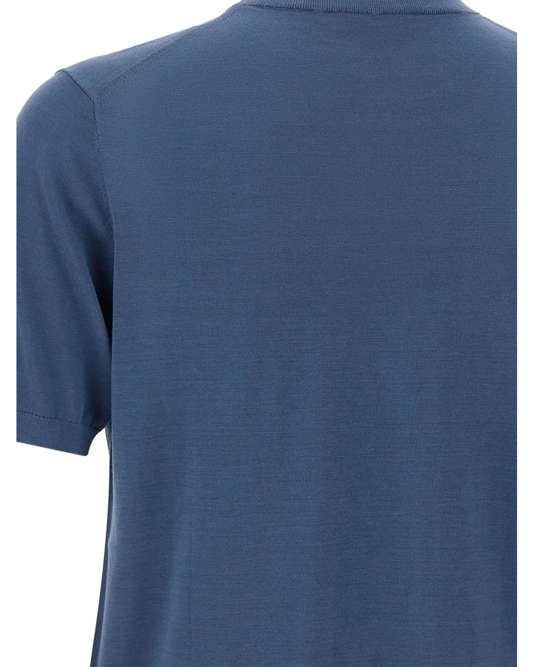 Kangra Blue Short-Sleeve Ribbed Sweatshirt for men